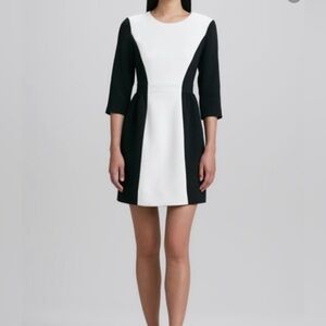 Kate Spade Tillie Sheath Dress Women’s Size 4 Black White Colorblock 3/4 Sleeves